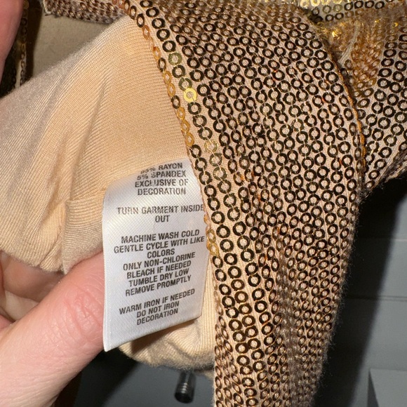 Kids Ruby & Bloom Gold Sequin Bolero Jacket Top Size 7/8 - Picture 3 of 4